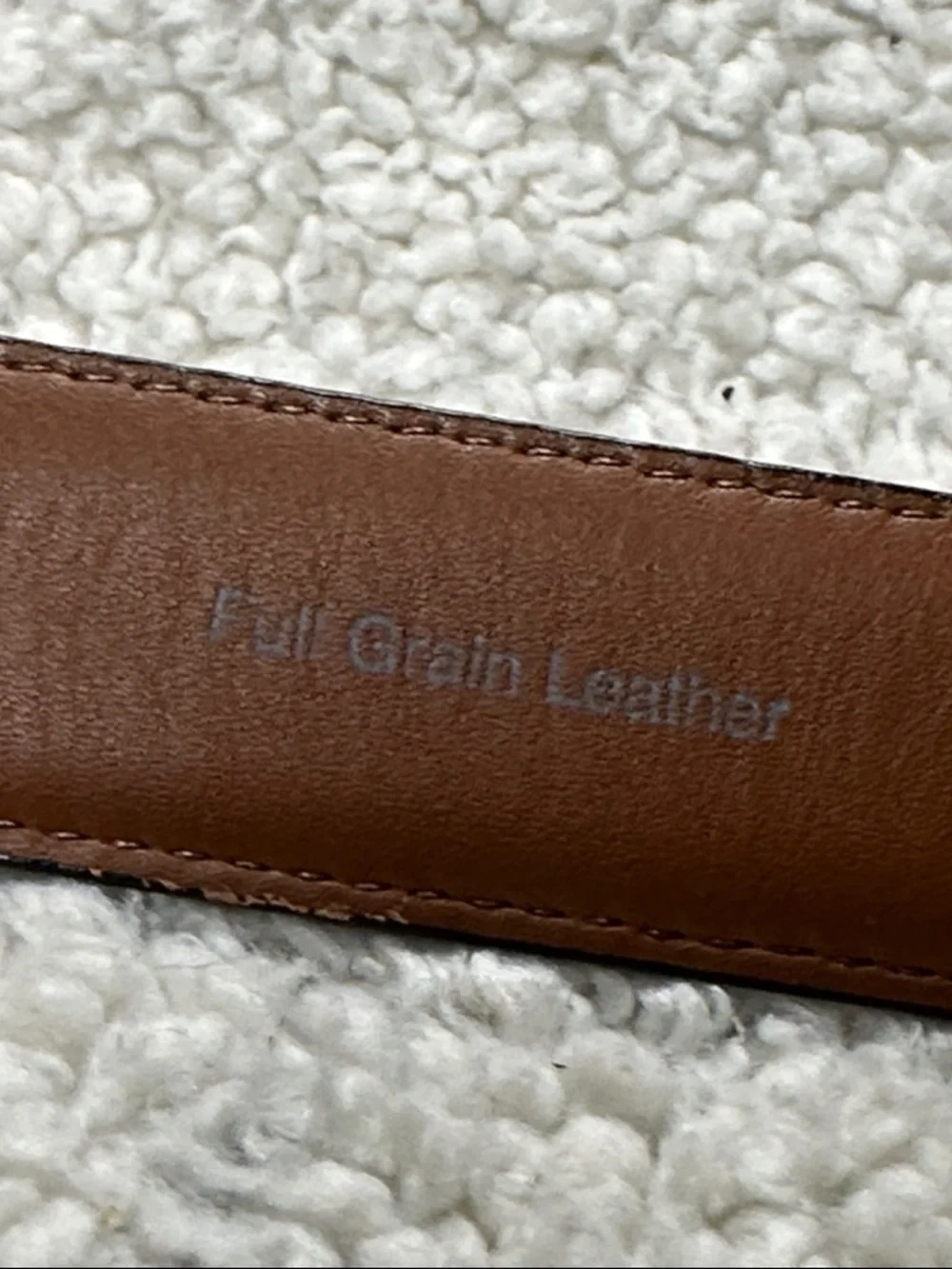 L.L. Bean Men’s Dark Brown Dress Belt, Brass Buckle, Full grain Leather 44
